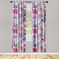 thumbnail image 1 of Floral Window Curtains, Vintage Atmosphere of Colorful Garden Flowers Spring Nature Concept, Lightweight Decor 2-Panel Set with Rod Pocket, Pair of - 28"x84", Lilac Indigo and Magenta, by Ambesonne, 1 of 1