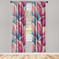 thumbnail image 1 of Floral Window Curtains, Vintage Nostalgia of Big Petals Colorful Blossoms Watercolor Concept Print, Lightweight Decor 2-Panel Set with Rod Pocket, Pair of - 28"x63", Pink and Sea Blue, by Ambesonne, 1 of 3