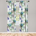 thumbnail image 1 of Floral Window Curtains, Watercolor Design Flower and Leaves Botanical Inspirations by Nature, Lightweight Decor 2-Panel Set with Rod Pocket, Pair of - 28"x84", Green Sky Blue and Purple, by Ambesonne, 1 of 3