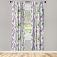 thumbnail image 1 of Floral Window Curtains, Watercolor Design Ornament Repeating Pattern Irish Flowers Bloom, Lightweight Decor 2-Panel Set with Rod Pocket, Pair of - 28"x95", Pastel Purple and Lime Green, by Ambesonne, 1 of 3