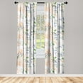 thumbnail image 1 of Floral Window Curtains, Watercolor Soft Colors Pattern of Flowers and Leaves Spring Love, Lightweight Decor 2-Panel Set with Rod Pocket, Pair of - 28"x63", Peach Lavender Blue and Green, by Ambesonne, 1 of 3