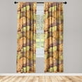 thumbnail image 1 of Floral Window Curtains, Watercolor Warm Tone Design of Nostalgic Flowers Blossoming Fall Colors, Lightweight Decor 2-Panel Set with Rod Pocket, Pair of - 28"x95", Mustard Apricot Redwood, by Ambesonne, 1 of 3