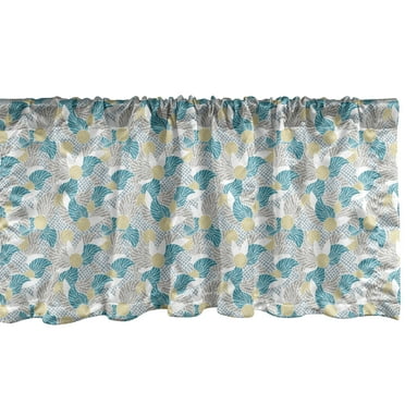 Floral Window Valance, Abstract Flower Petals Summer Botany Complexity Repetition, Curtain Valance for Kitchen Bedroom Decor with Rod Pocket, 54" X 18", Teal Dusk, by Ambesonne