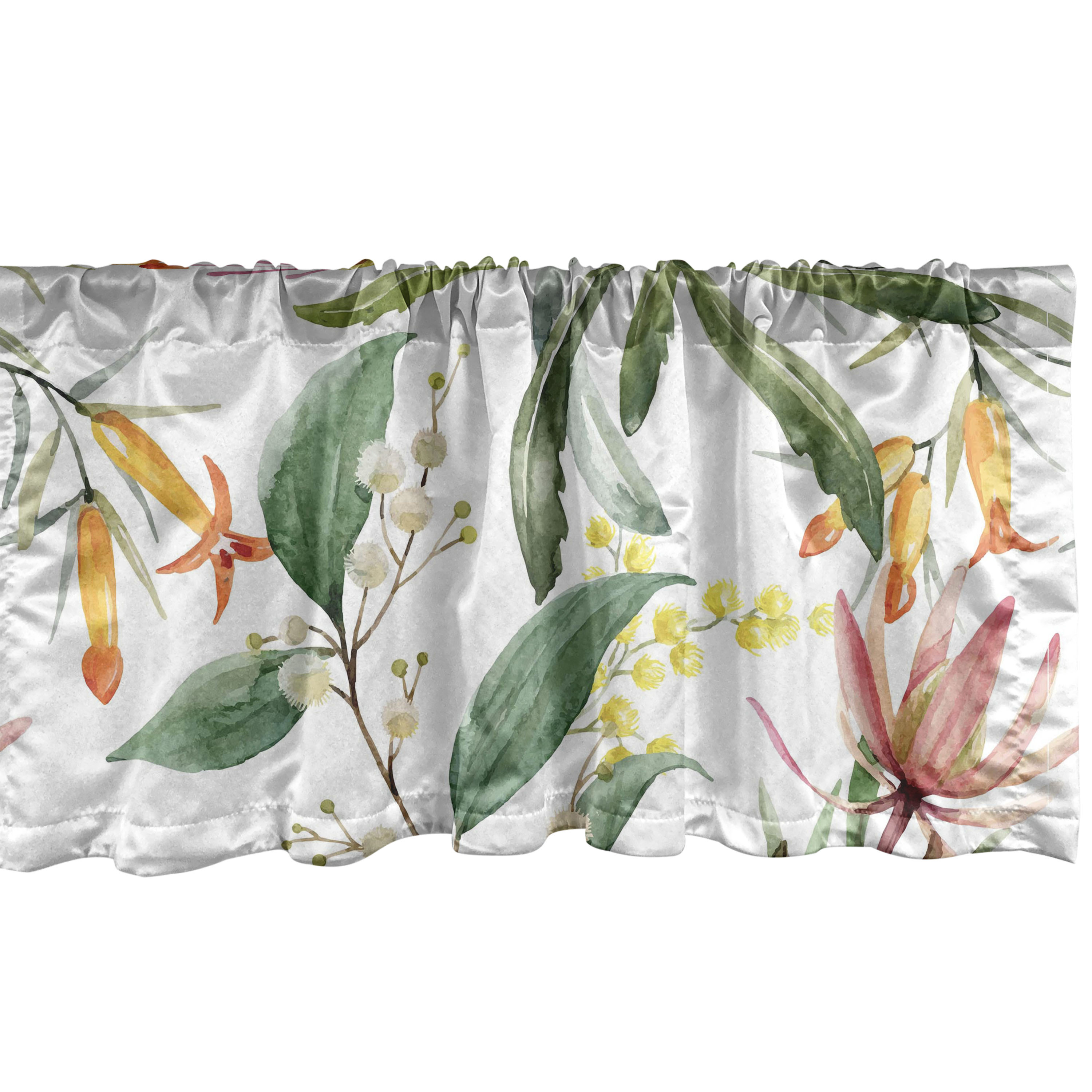 Floral Window Valance, Australian Banksia and Botanical Ornaments ...