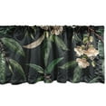thumbnail image 1 of Floral Window Valance, Blooming Wild and Tropical Durian Flowers and Leaves on Dark Blue Background, Curtain Valance for Kitchen Bedroom with Rod Pocket, 54" X 18", Forest Green Peach, by Ambesonne, 1 of 2
