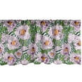 thumbnail image 1 of Floral Window Valance, Flowering Nature of Tropical Jungle Striped Mono Colored Background, Curtain Valance for Kitchen Bedroom with Rod Pocket, 54" X 18", Pastel Purple Fern Green, by Ambesonne, 1 of 2
