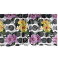 thumbnail image 1 of Floral Window Valance, Hawaiian Hibiscus Flowers of Tropical Island Blossom on Retro Dots, Curtain Valance for Kitchen Bedroom with Rod Pocket, 54" X 18", Pale Purple Mustard and Grey, by Ambesonne, 1 of 2