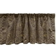 thumbnail image 1 of Floral Window Valance, Linear Style Oversimplified Rose Sketch Pattern on Rustic Backdrop, Curtain Valance for Kitchen Bedroom with Rod Pocket, 54" X 18", Umber and Pale Earth Yellow, by Ambesonne, 1 of 2