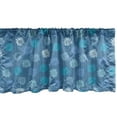 thumbnail image 1 of Floral Window Valance, Ornamental Repeated Flowers Colored in Baby Blue Pale Azur Blue and Sea Blue, Curtain Valance for Kitchen Bedroom Decor with Rod Pocket, 54" X 12", Multicolor, by Ambesonne, 1 of 2