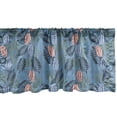 thumbnail image 1 of Ambesonne Floral Valance Pack of 2, Tropical Botany on Blue Back, 54"X18", Blue Grey and Coral, 1 of 1