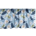 thumbnail image 1 of Floral Window Valance Pack of 2, Botanical Theme Blooming Flowers and Leaves Pattern Spring Art, Rod Pocket Curtain Valances Kitchen Bedroom, 2 Sizes, Pale Blue Dark Sky Blue, by Ambesonne, 1 of 2