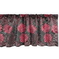 thumbnail image 1 of Floral Window Valance Pack of 2, Ombre Style Flourishing Rose Blooms Valentines Anniversary Image, Rod Pocket Curtain Valances for Kitchen Bedroom, 54" X 18", Charcoal Grey Magenta, by Ambesonne, 1 of 3