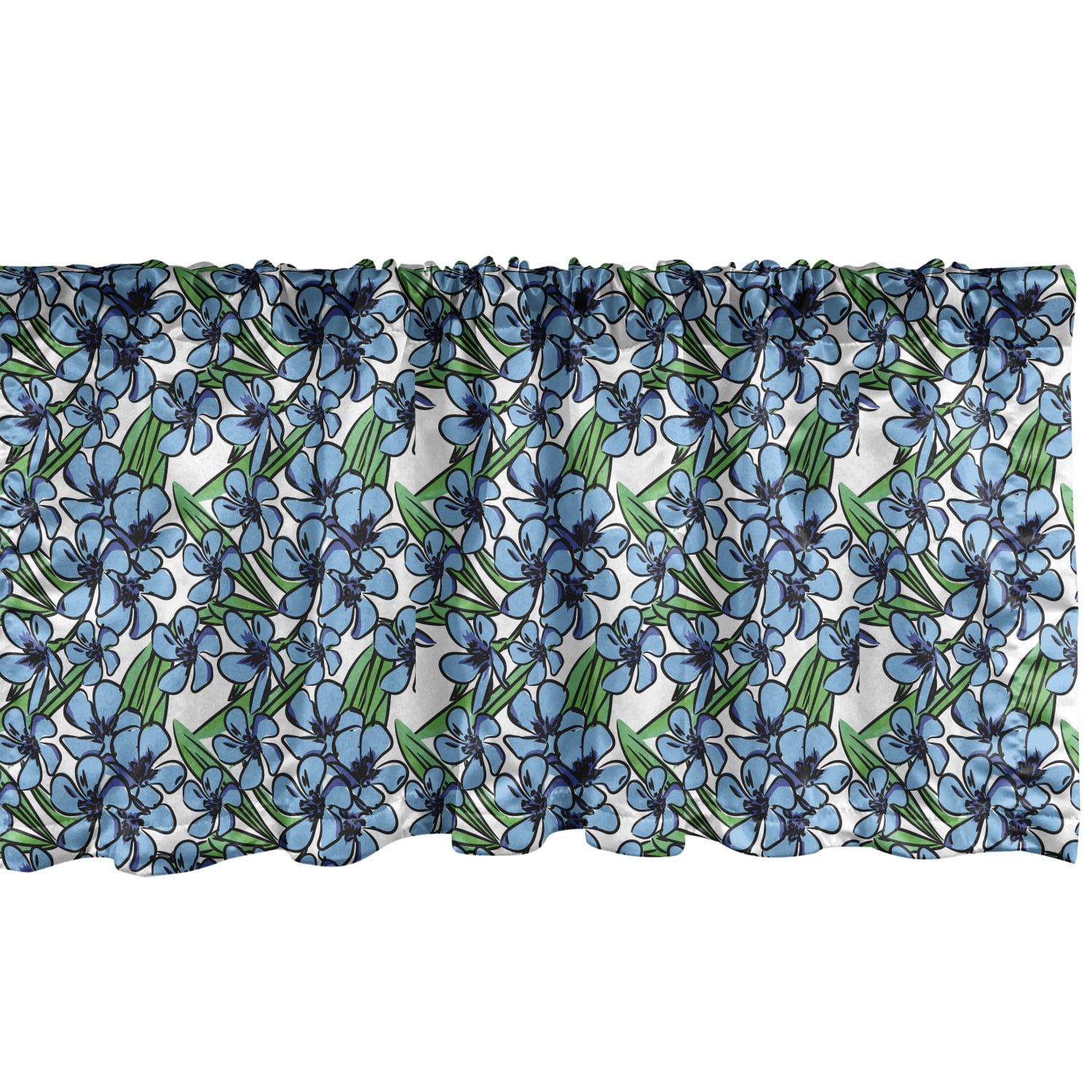 Ambesonne Floral Valance Pack of 2, Bold Flowers Blossoming Art, 54"X12