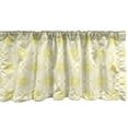 thumbnail image 1 of Ambesonne Floral Valance Pack of 2, Geometric Monochrome Flowers, 54"X12", White and Pastel Yellow, 1 of 3