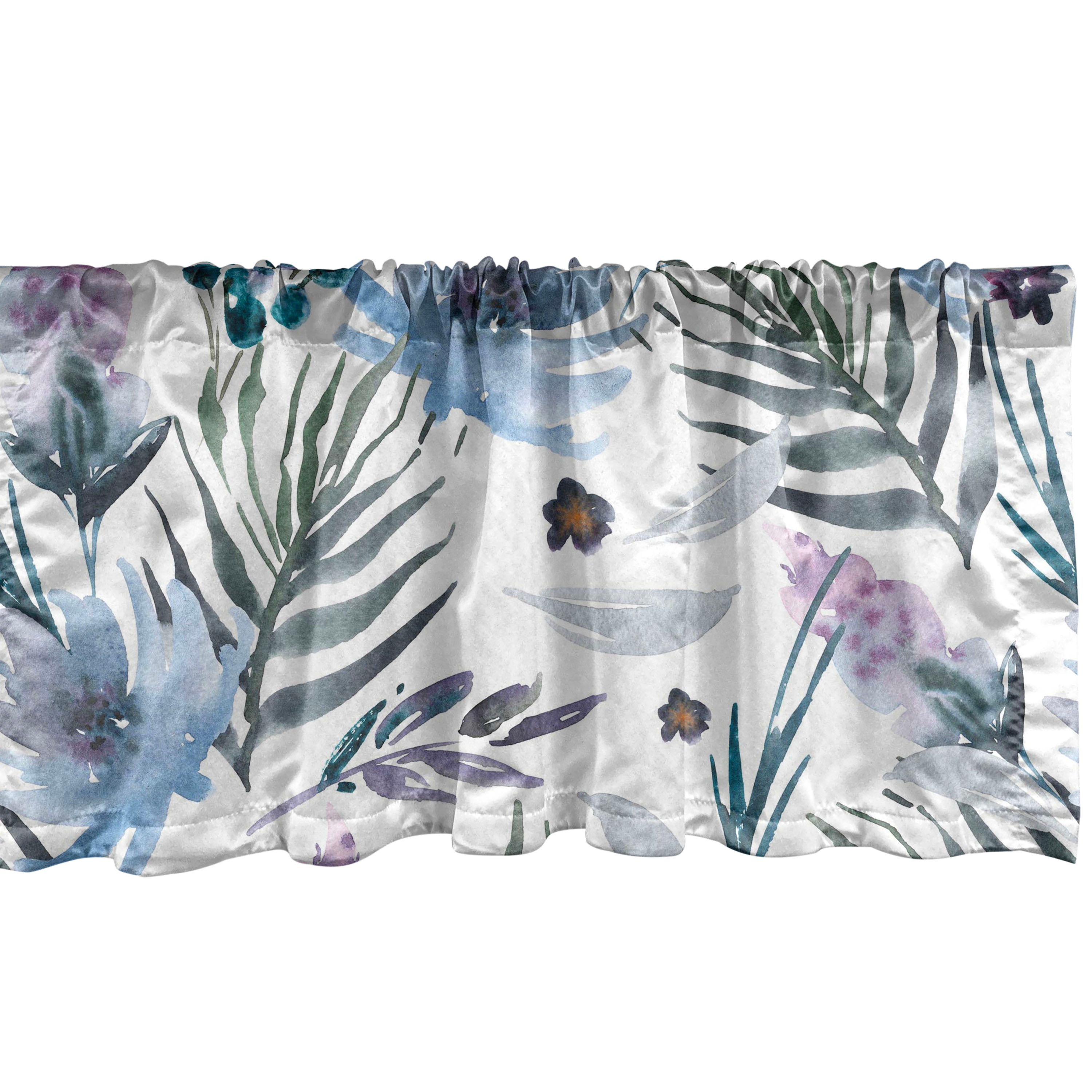 Floral Window Valance, Pastel Tone Watercolor Botanical Pattern of ...