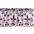 thumbnail image 1 of Floral Window Valance, Phalaenopsis Orchid Flowers with Buds Tropical Plants Botanical Theme, Curtain Valance for Kitchen Bedroom with Rod Pocket, 54" X 12", Dark Purple White Khaki, by Ambesonne, 1 of 3