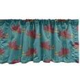 thumbnail image 1 of Floral Window Valance, Rhythmic Illustration of Autumn Flower Leaves Pattern, Curtain Valance for Kitchen Bedroom Decor with Rod Pocket, 54" X 12", Teal Dark Pink, by Ambesonne, 1 of 3