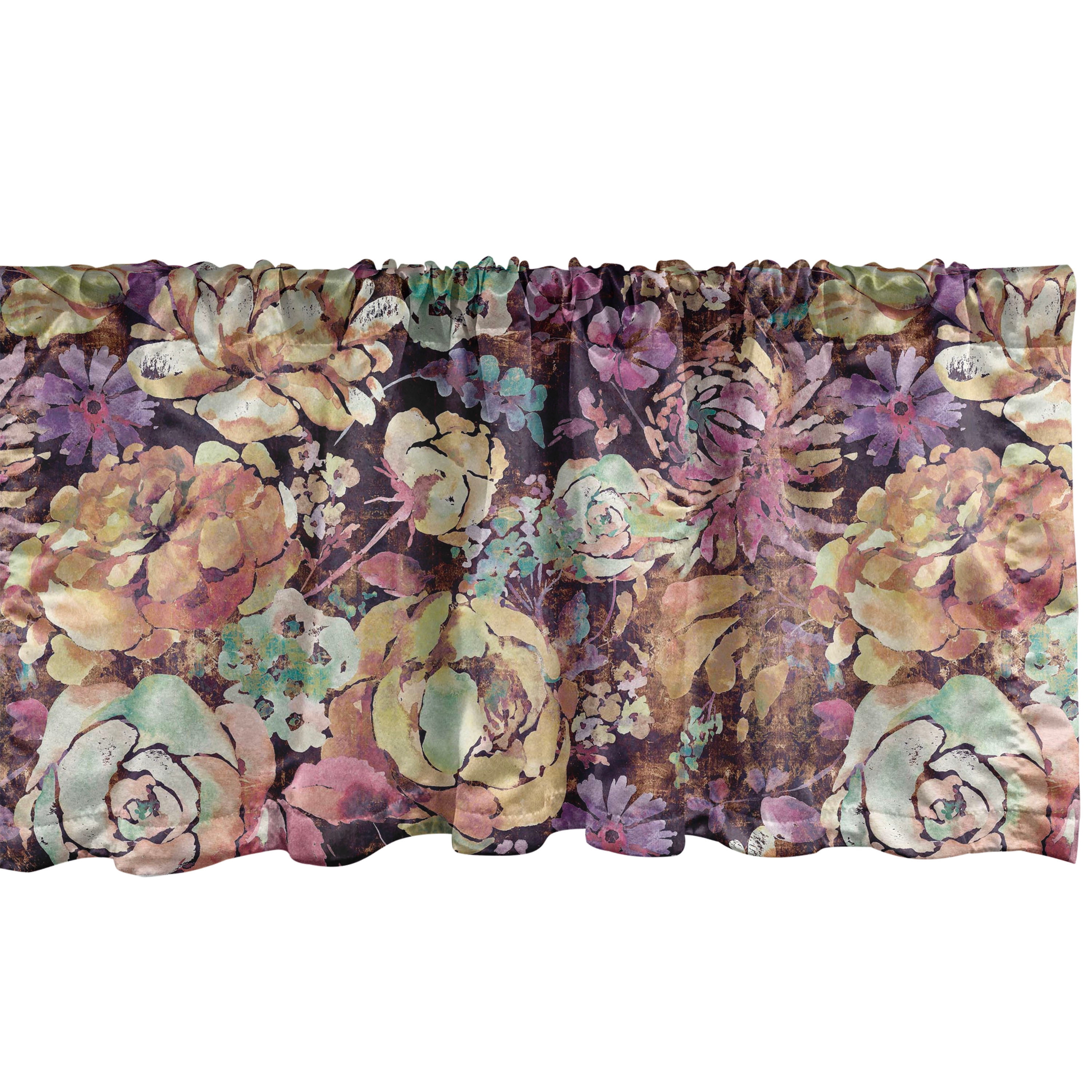 Floral Window Valance, Spring Flowers Blooming Garden of Nature with ...