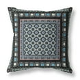thumbnail image 1 of Floral Windows Indoor/Outdoor Fabric Pillow with Zip in Black Blue 20x20, 1 of 4