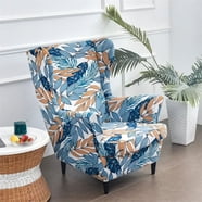 Rosnek Velvet Wing Back Slipcover Stretch Wingback Armchair Chair ...