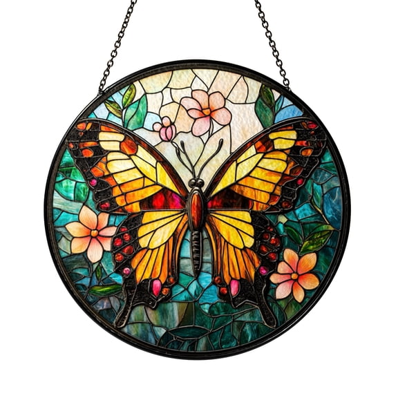 Floral Winged Insect Suncatcher – Decorative Window Art