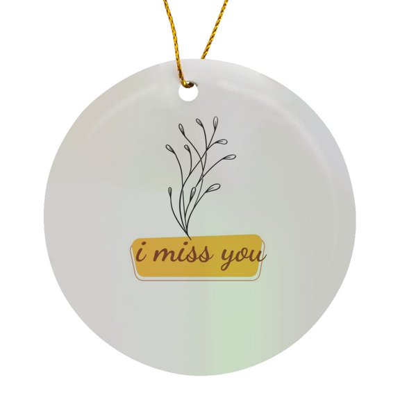 3drose, Floral with Text of Feel Your Feelings, Circle Porcelain Ornament