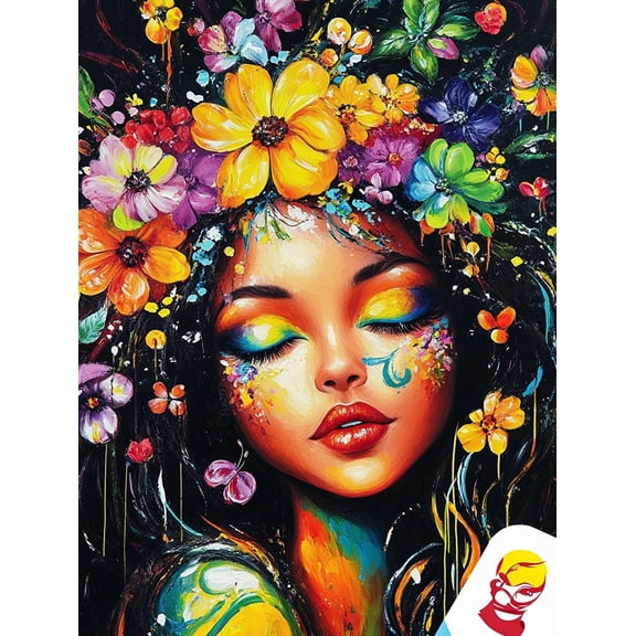 Floral Woman Portrait Decorative Painting/Canvas Art Suitable for Living Room Bedroom Office Hotel Dining Room