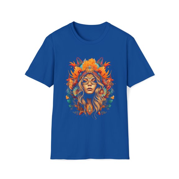 Floral Woman Unisex T-Shirt Boho Hippie Festival Native American Inspired