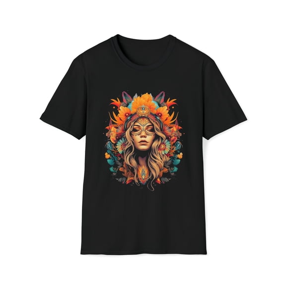 Floral Woman Unisex T-Shirt Boho Hippie Festival Native American Inspired