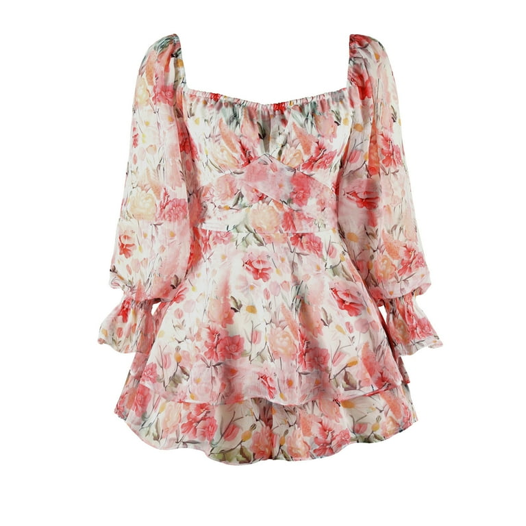 Casual Floral Backless Square Collar Jumpsuits Casual Floral Backless Square Collar Jumpsuits