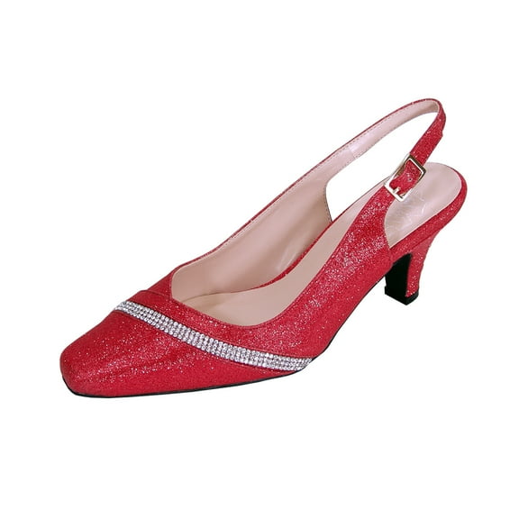 Floral Women's Candice Extra Wide Width Pointed Toe With Crystal Strip Upper Slingback