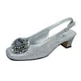 thumbnail image 1 of Floral Women's Dara Extra Wide Width Flower Bow Glitter Slingback, 1 of 6