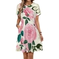 thumbnail image 1 of Floral Women's Dress Short Sleeve Summer Sundress Summer Women Clothes, 1 of 7