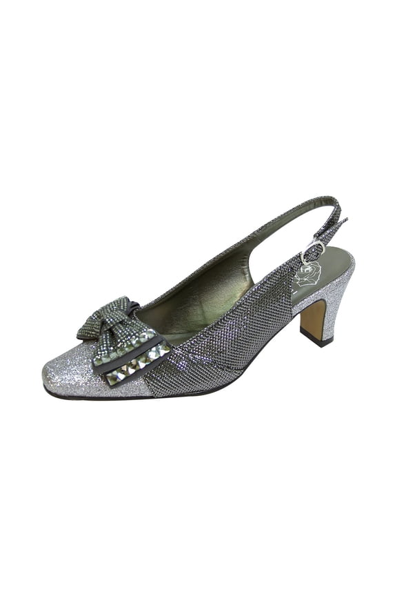 Women's Megan Extra Wide Width Glitter Bow Slingback