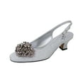 thumbnail image 1 of Floral Women's Natalie Extra Wide Width Metallic Flower Bow Slingback, 1 of 6