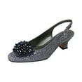 thumbnail image 1 of Floral Women's Natalie Extra Wide Width Metallic Flower Bow Slingback, 1 of 6