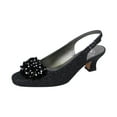 thumbnail image 1 of Floral Women's Natalie Extra Wide Width Metallic Flower Bow Slingback, 1 of 6