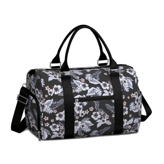 Floral Womens Gym Tote Duffle Bag with Wet Pocket & Shoe Compartment, Forest Travel Duffel Bag Overnight Weekender Hospital Tote Girls Workout Carry on Bag with Luggage Sleeve