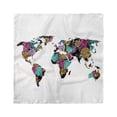 thumbnail image 1 of Floral World Map Head Scarf, World Map Flowers, Head Wrap, 3 Sizes, by Ambesonne, 1 of 2