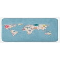 thumbnail image 1 of Floral World Map Kitchen Mat, Blossom Atlas Continents Ecology Peace Nature Design Travel Theme, Plush Decorative Kitchen Mat with Non Slip Backing, 47" X 19", Pale Blue White, by Ambesonne, 1 of 1