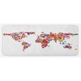 thumbnail image 1 of Floral World Map Kitchen Mat, Bunch of Flower Petals Essence Fragrance Garden Growth Theme Atlas Image, Plush Decorative Kitchen Mat with Non Slip Backing, 47" X 19", Multicolor, by Ambesonne, 1 of 1