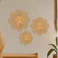 thumbnail image 1 of Floral Woven Paper Rope Wall Decor Set of 3, Natural - Boho Wall Art, Rustic Home Accent, Woven Hanging for Bedroom, Bathroom, Kitchen, Office, Coffee Bar, Above Couch, Farmhouse Basket Tapestry, 1 of 9