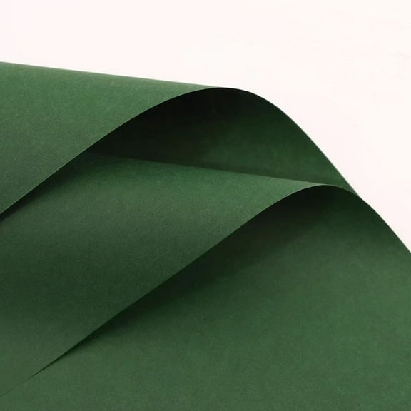 Matte Dark Green Kraft Wrapping Paper Sheets, 80G Solid Color Green Art Gift Wrap Paper for Christmas Gift Wrapping, DIY Bouquets, Craft Supplies, Wedding, Valentine's Day 15PCS