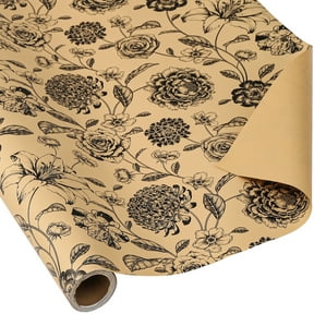 RICHTOP Floral Wrapping Paper Roll - Vintage Floral Design for Mother's Day, Wedding, 17.7 Inch