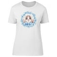 thumbnail image 1 of Floral Wreath & Cute Baby Rabbit T-Shirt Women -Image by Shutterstock, Female Small, 1 of 4