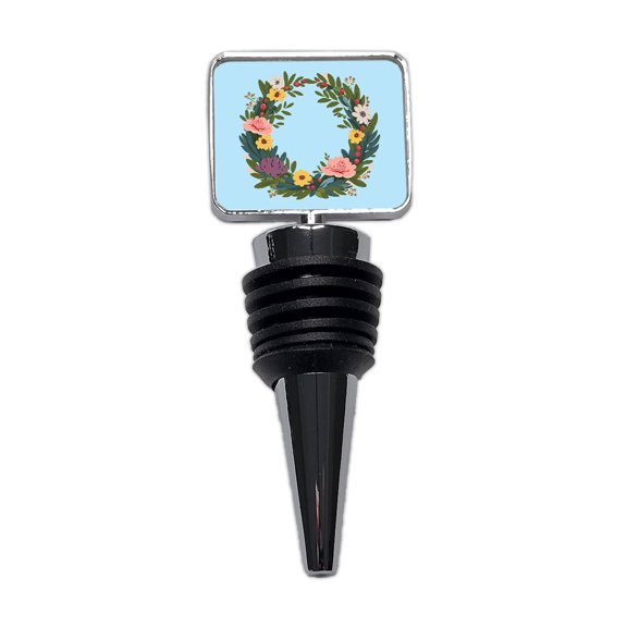 Floral Wreath Flowers Spring Wedding Wine Bottle Stopper Cap Plug