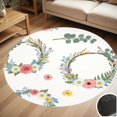thumbnail image 1 of Floral Wreath Pattern Design Round Carpet Living Room Bedroom Home Decoration Coffee Table Mat Lounge Rug Chair Mats, 1 of 5