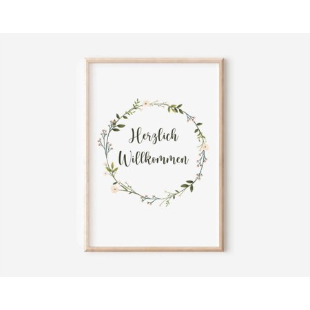 Floral Wreath Poster, Welcome , Welcome Poster, Spring Deco, House Entrance Decoration Home Decor #801, Unframed Poster Size 8x12
