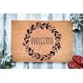 thumbnail image 1 of Floral Wreath Welcome Door Mat | Red Flower Theme Doormat | Spring Decor | Housewarming Gift | Front Door Mat | Closing Gift From Realtor, 1 of 2
