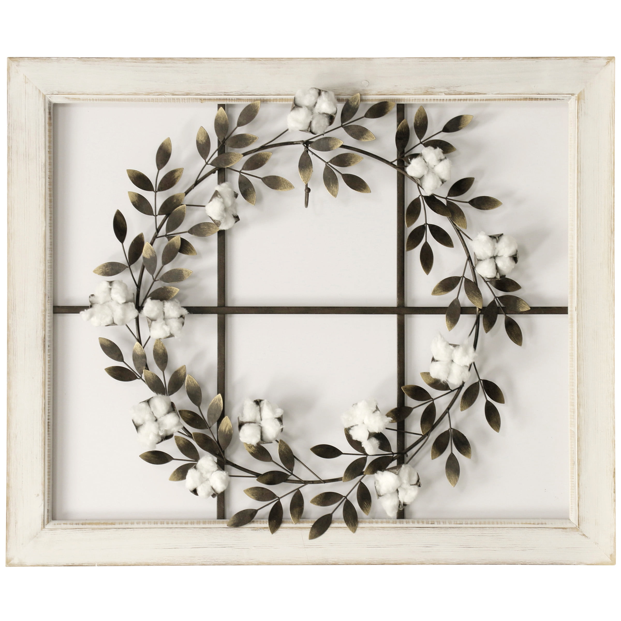 Floral Wreath Wood Framed Wall Art